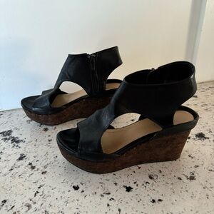 Coclico Mosaic Wedge Sandal Black Height 3” Size 35.5 (5.5)